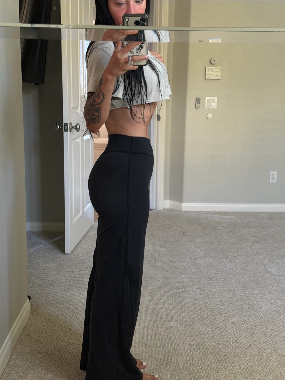 High-Rise Black Wide-Leg Lounge Pants - Picture 2 of 3